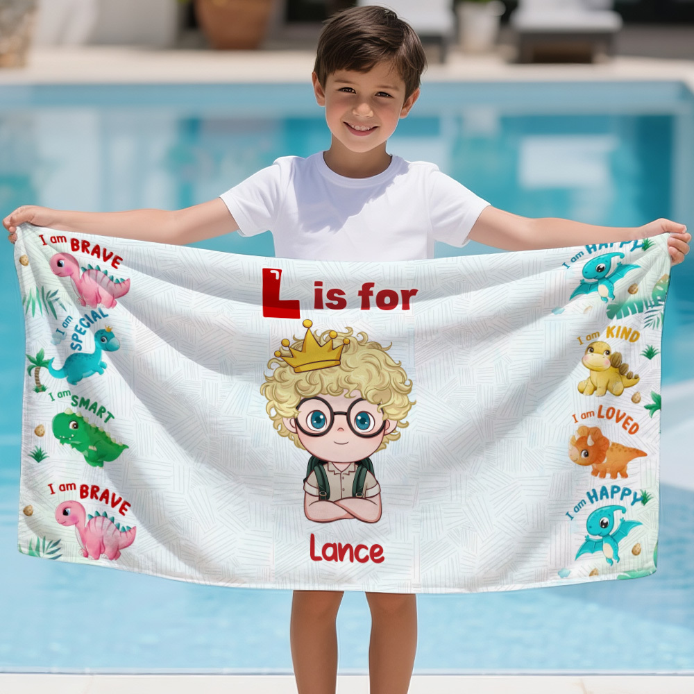 Custom Beach Towel of Dreams with Name Cartoon Summer Gift for Kid - auphotoblanket