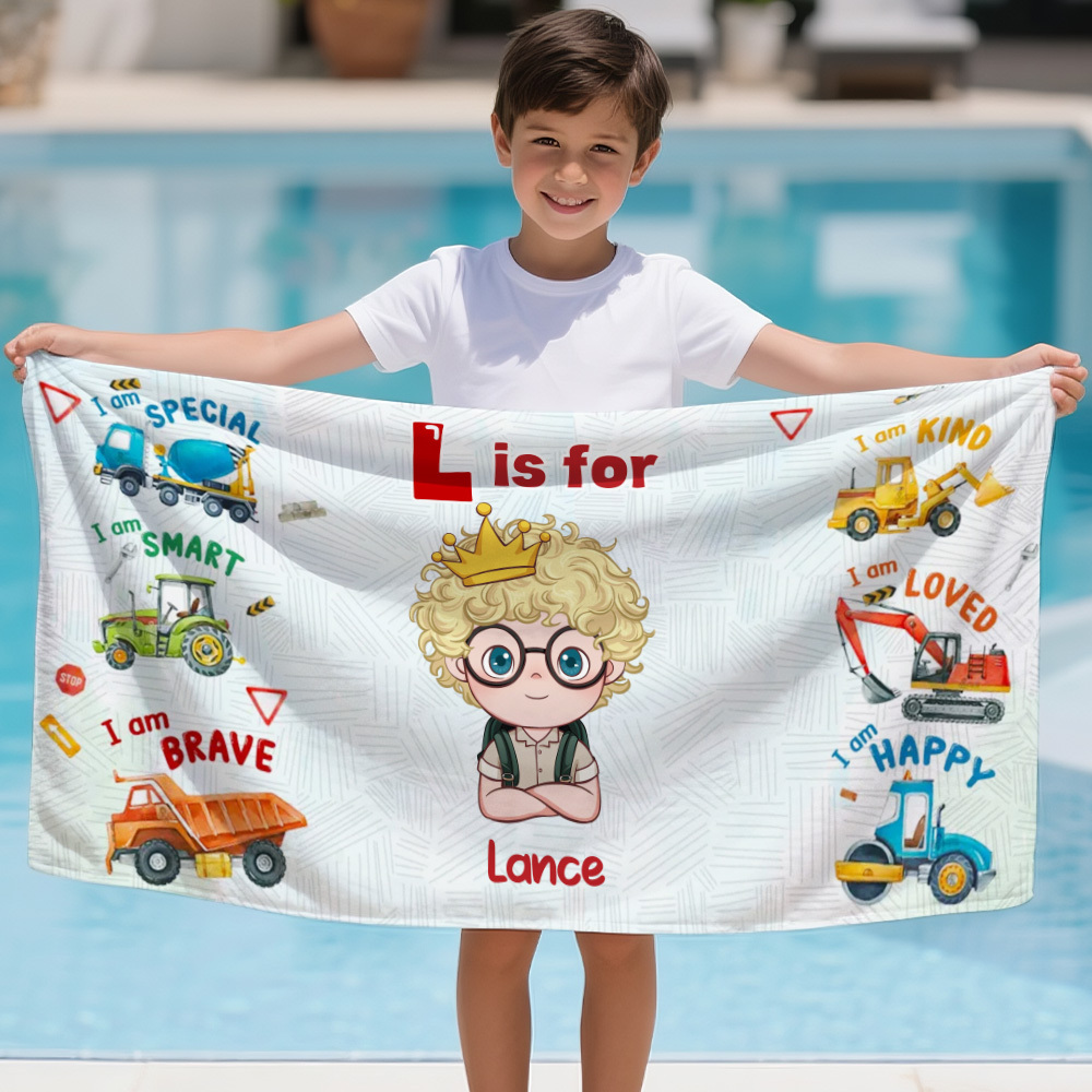 Custom Beach Towel of Dreams with Name Cartoon Summer Gift for Kid - auphotoblanket