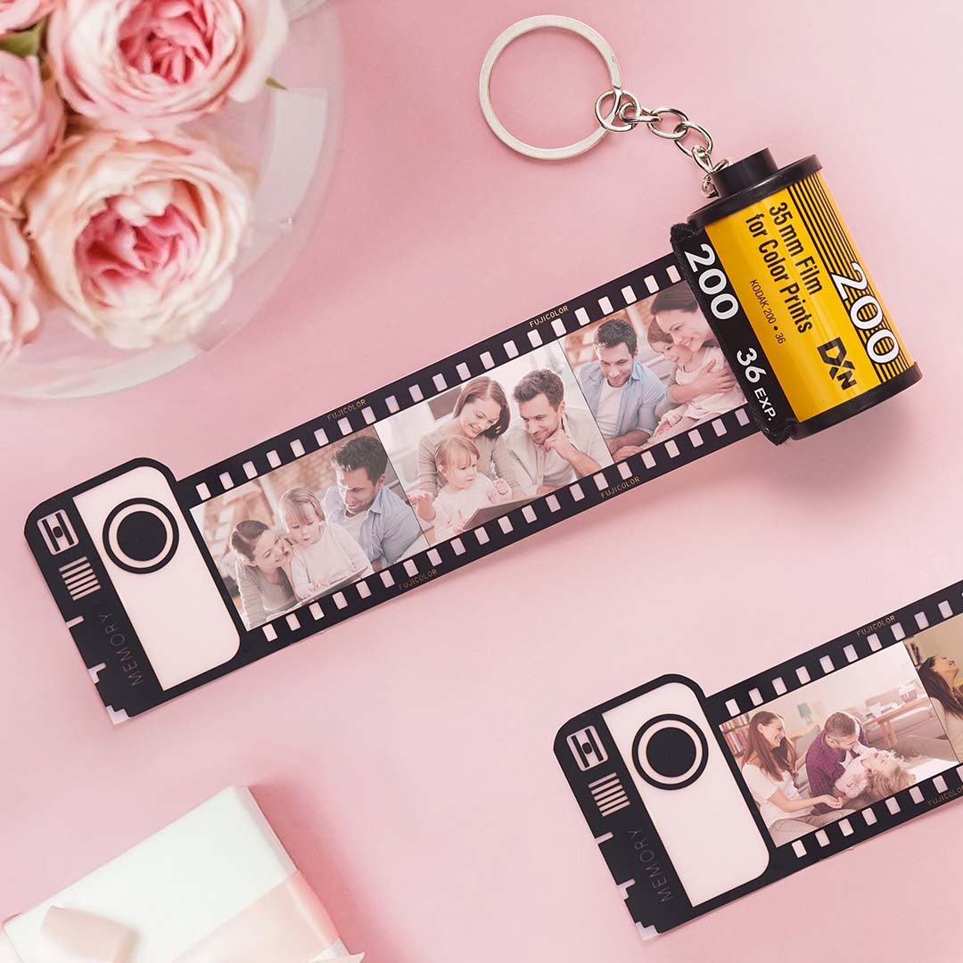 Custom Camera Film Roll Keychain Gift for Him For Family