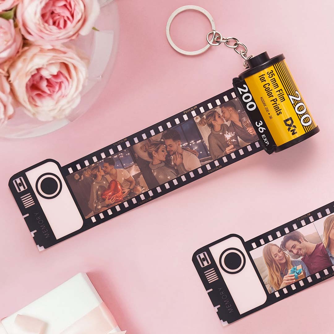 Custom Camera Film Roll Keychain Gift for Him For Family