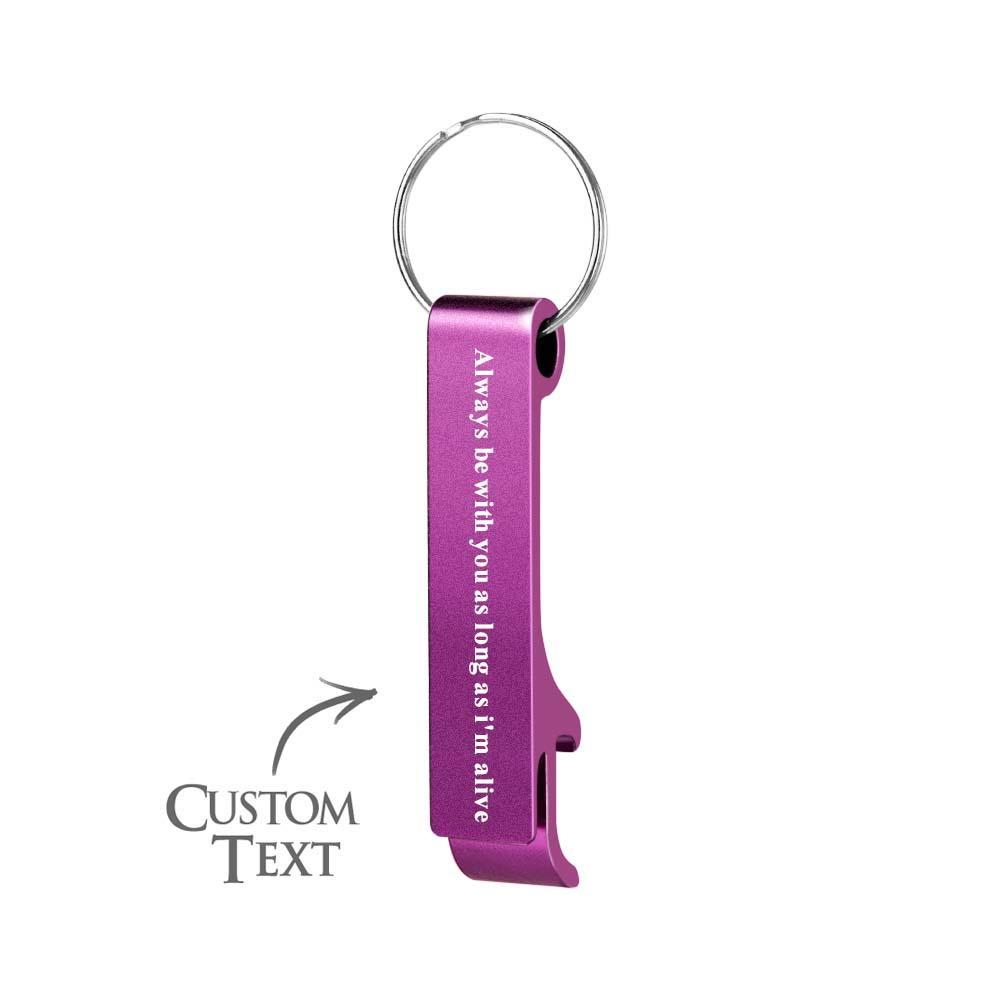 Custom Text Multi-colour Bottle Opener Keychain Personalized Beer Bottle Opener Gift for Him - auphotoblanket