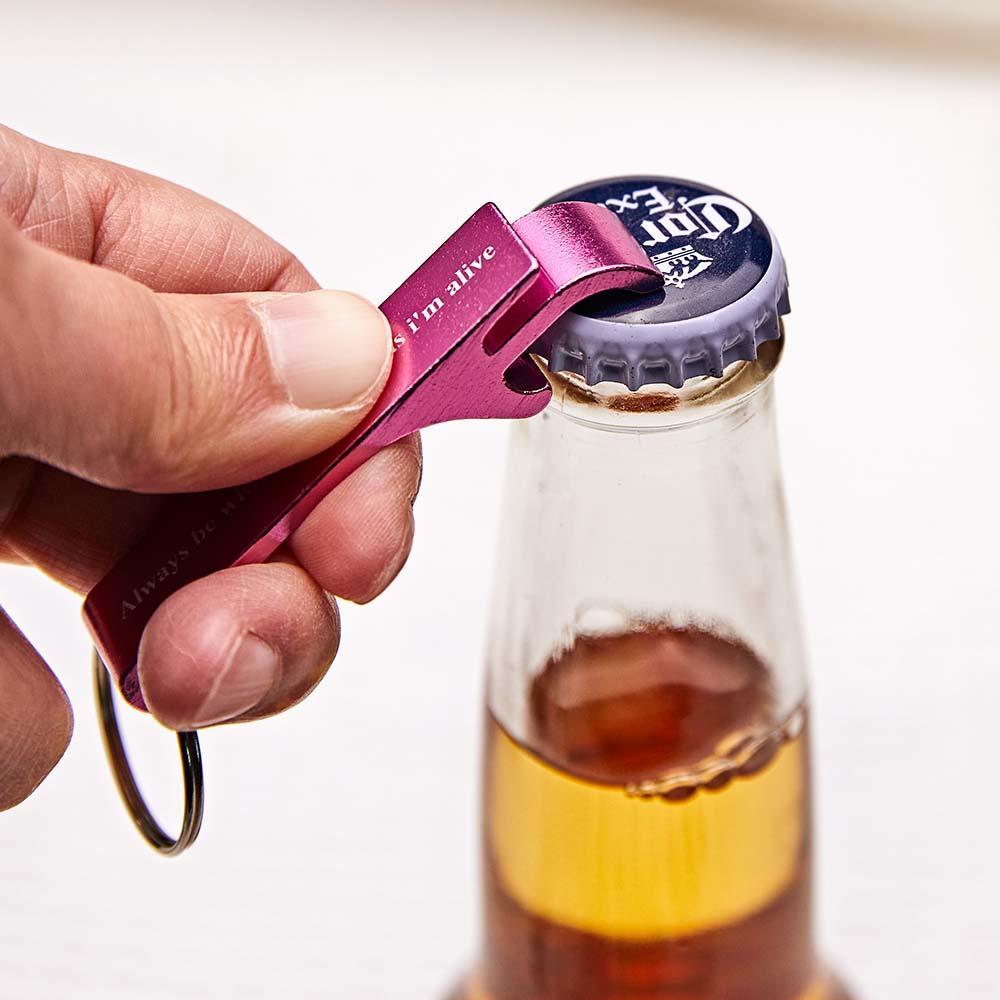 Custom Text Multi-colour Bottle Opener Keychain Personalized Beer Bottle Opener Gift for Him - auphotoblanket