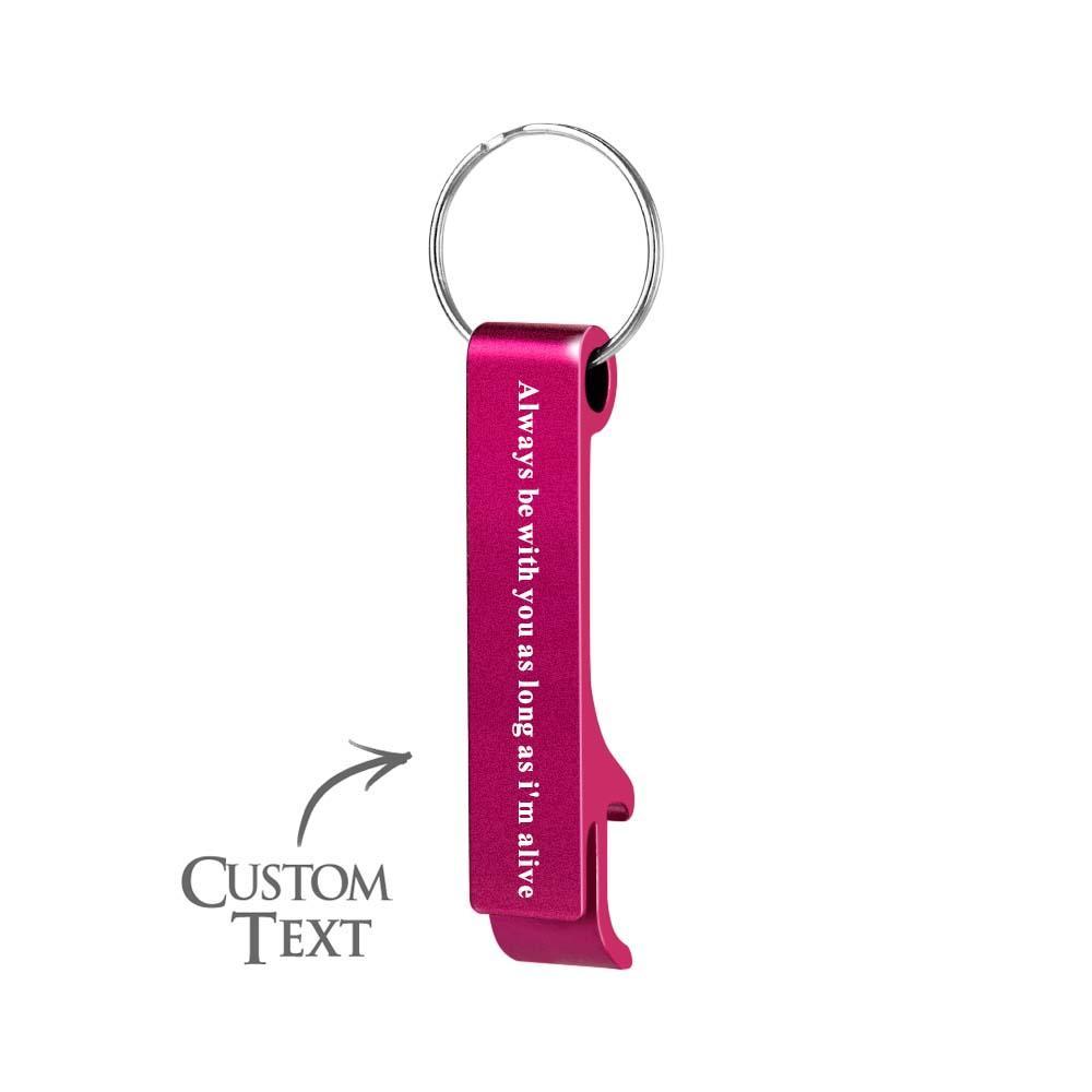 Custom Text Multi-colour Bottle Opener Keychain Personalized Beer Bottle Opener Gift for Him - auphotoblanket