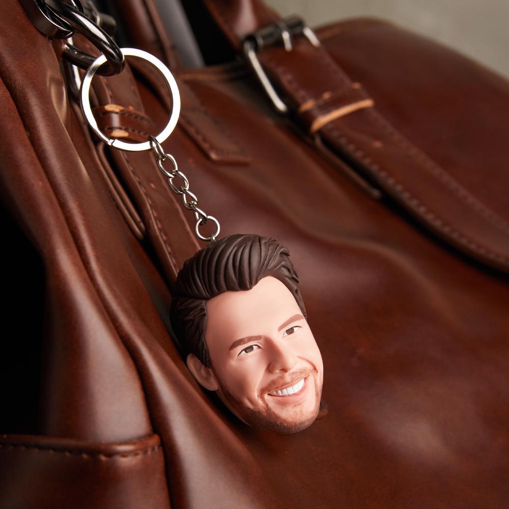Custom Bobblehead Keychain Personalized head 2.36in - auphotoblanket