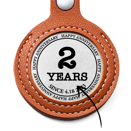 Personalized Calendar Lucky Charm Gold Coin Keychain with Custom Photo & Date | Engraved Titanium Steel Coin in PU Leather Case | Anniversary, Birthday, Christmas Gift for Couples