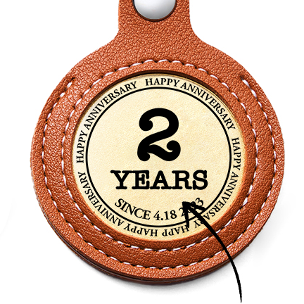 Personalized Calendar Lucky Charm Gold Coin Keychain with Custom Photo & Date | Engraved Titanium Steel Coin in PU Leather Case | Anniversary, Birthday, Christmas Gift for Couples