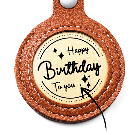 Personalized Calendar Lucky Charm Gold Coin Keychain with Custom Photo & Date | Engraved Titanium Steel Coin in PU Leather Case | Anniversary, Birthday, Christmas Gift for Couples