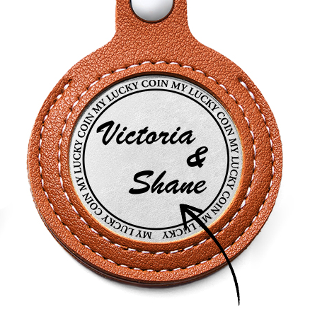 Personalized Calendar Lucky Charm Gold Coin Keychain with Custom Photo & Date | Engraved Titanium Steel Coin in PU Leather Case | Anniversary, Birthday, Christmas Gift for Couples