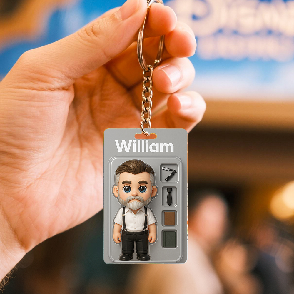 Custom Action Figure Pack Packaging Toy Box Style Art Gift Personalized Acrylic Keychain Gift for Family