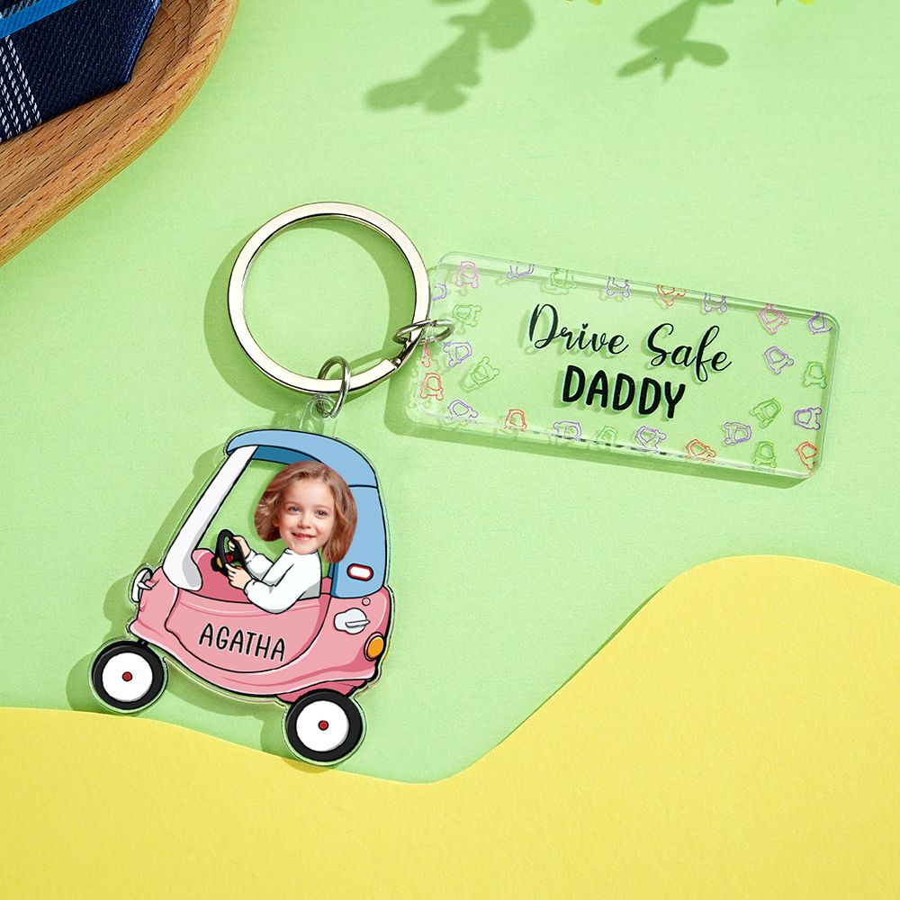 Personalized Keychain Custom Photo Optional Pattern Drive Safe Loving Gifts