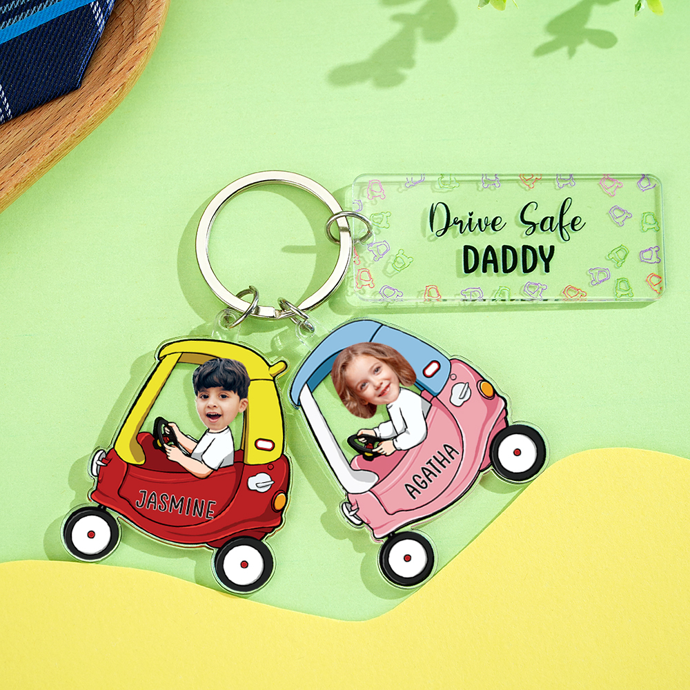 Personalized Keychain Custom Photo Optional Pattern Drive Safe Loving Gifts