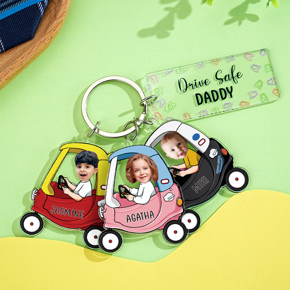 Personalized Keychain Custom Photo Optional Pattern Drive Safe Loving Gifts