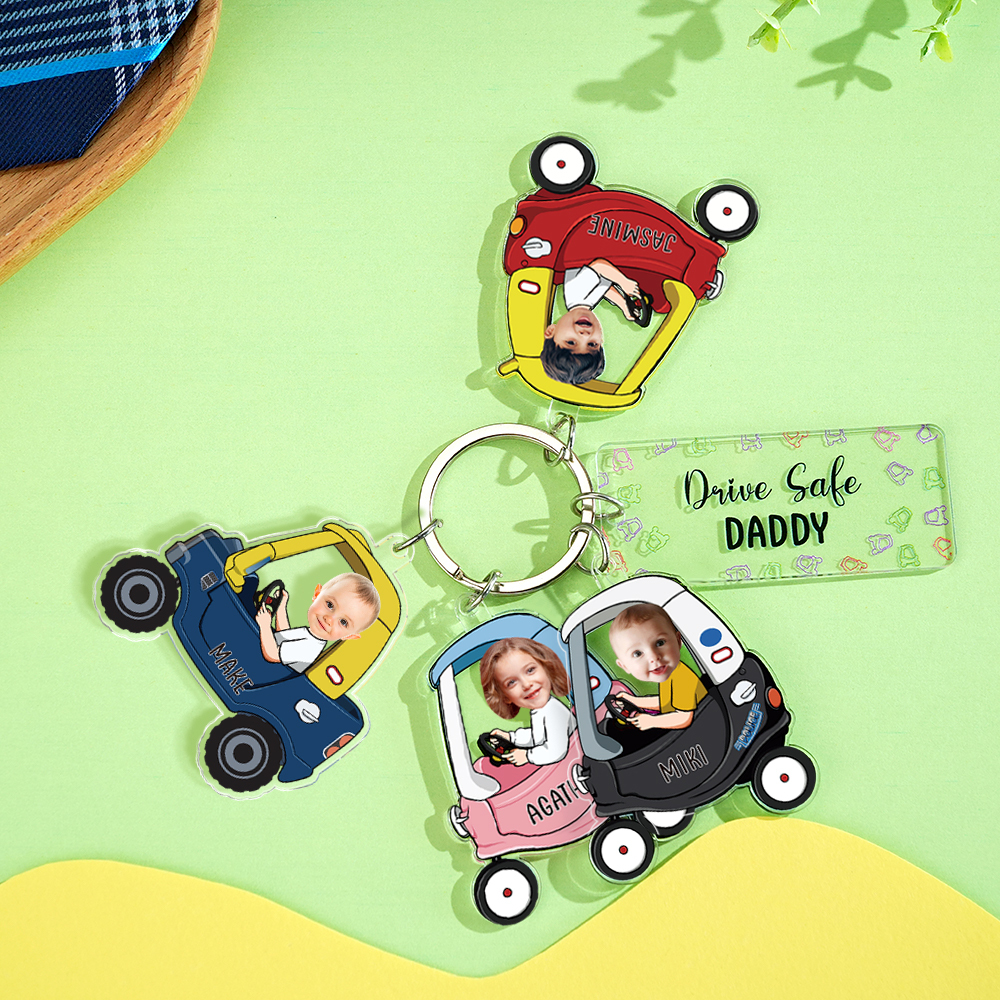 Personalized Keychain Custom Photo Optional Pattern Drive Safe Loving Gifts