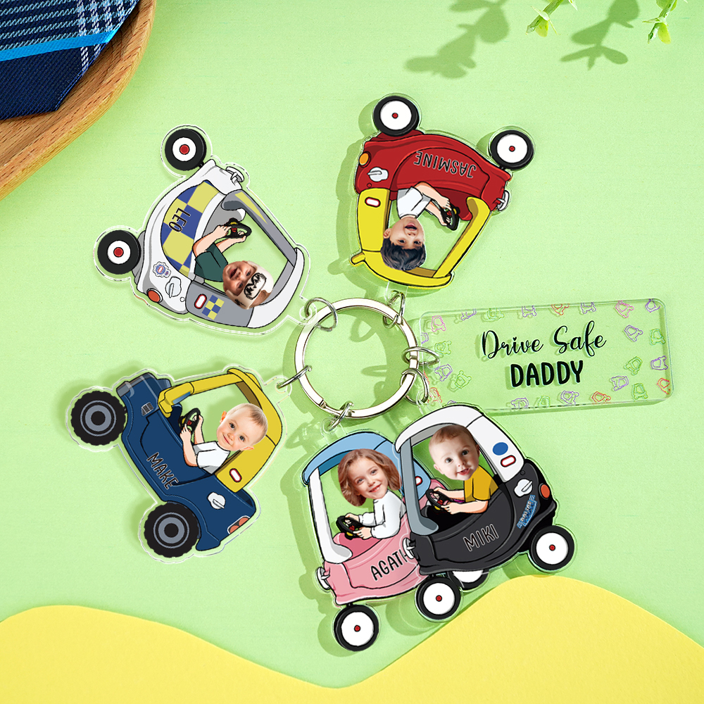 Personalized Keychain Custom Photo Optional Pattern Drive Safe Loving Gifts