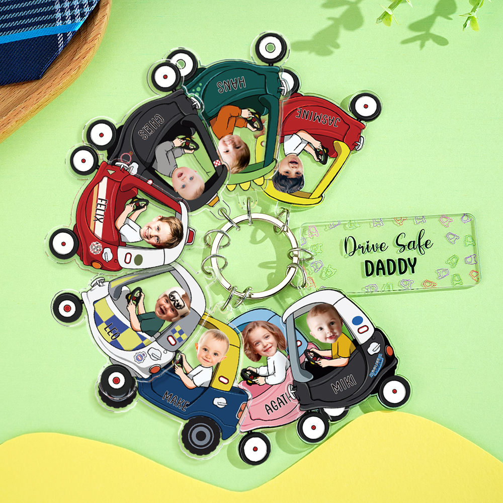 Personalized Keychain Custom Photo Optional Pattern Drive Safe Loving Gifts