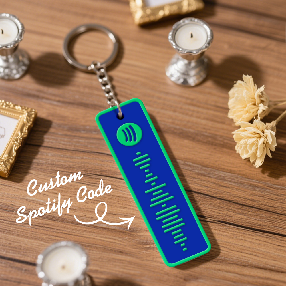 Custom Spotify Keychain Custom Color Combinations Personalized Music Keepsake - auphotoblanket