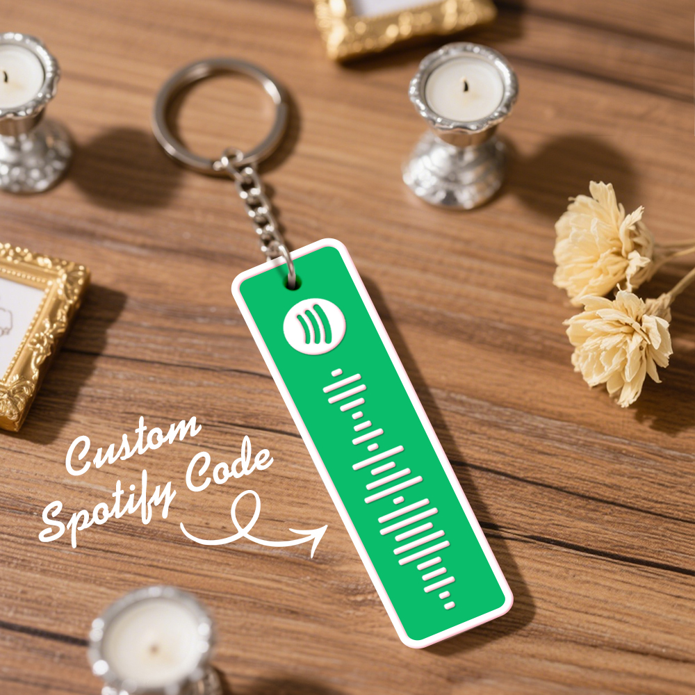Custom Spotify Keychain Custom Color Combinations Personalized Music Keepsake - auphotoblanket