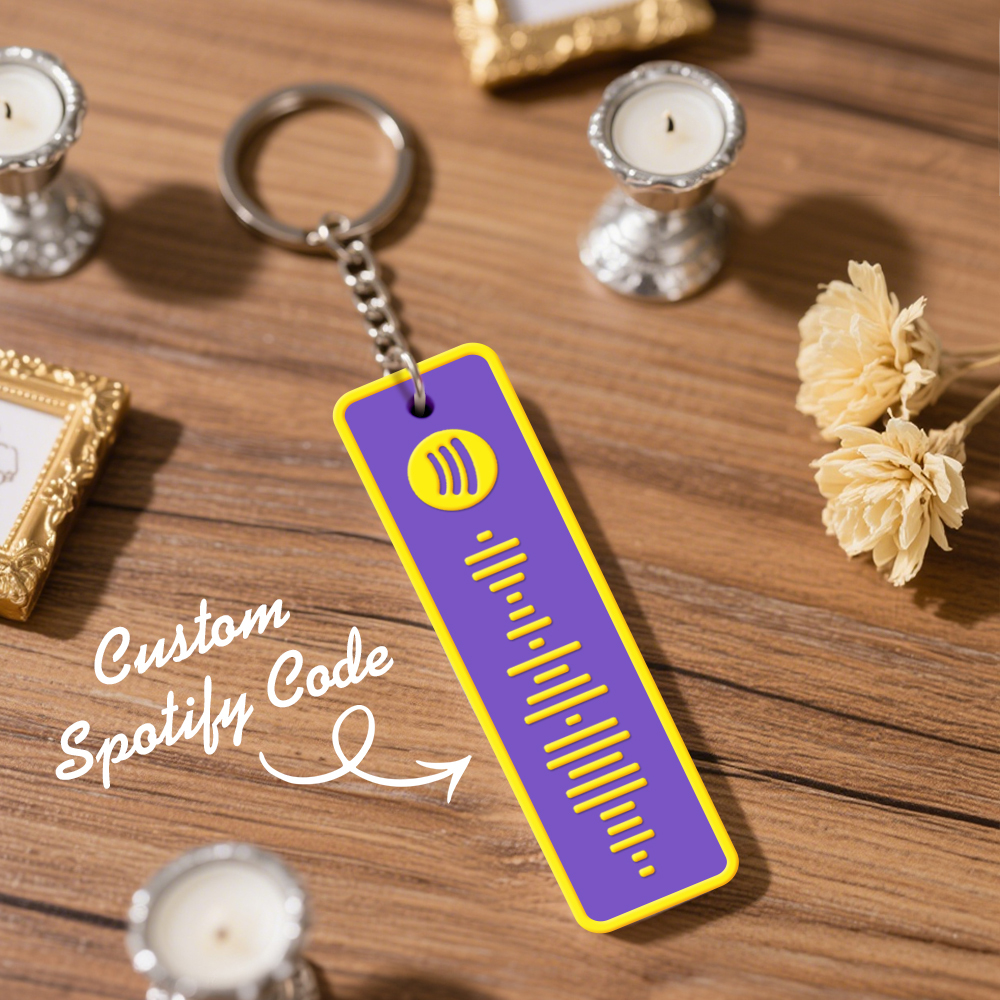 Custom Spotify Keychain Custom Color Combinations Personalized Music Keepsake - auphotoblanket