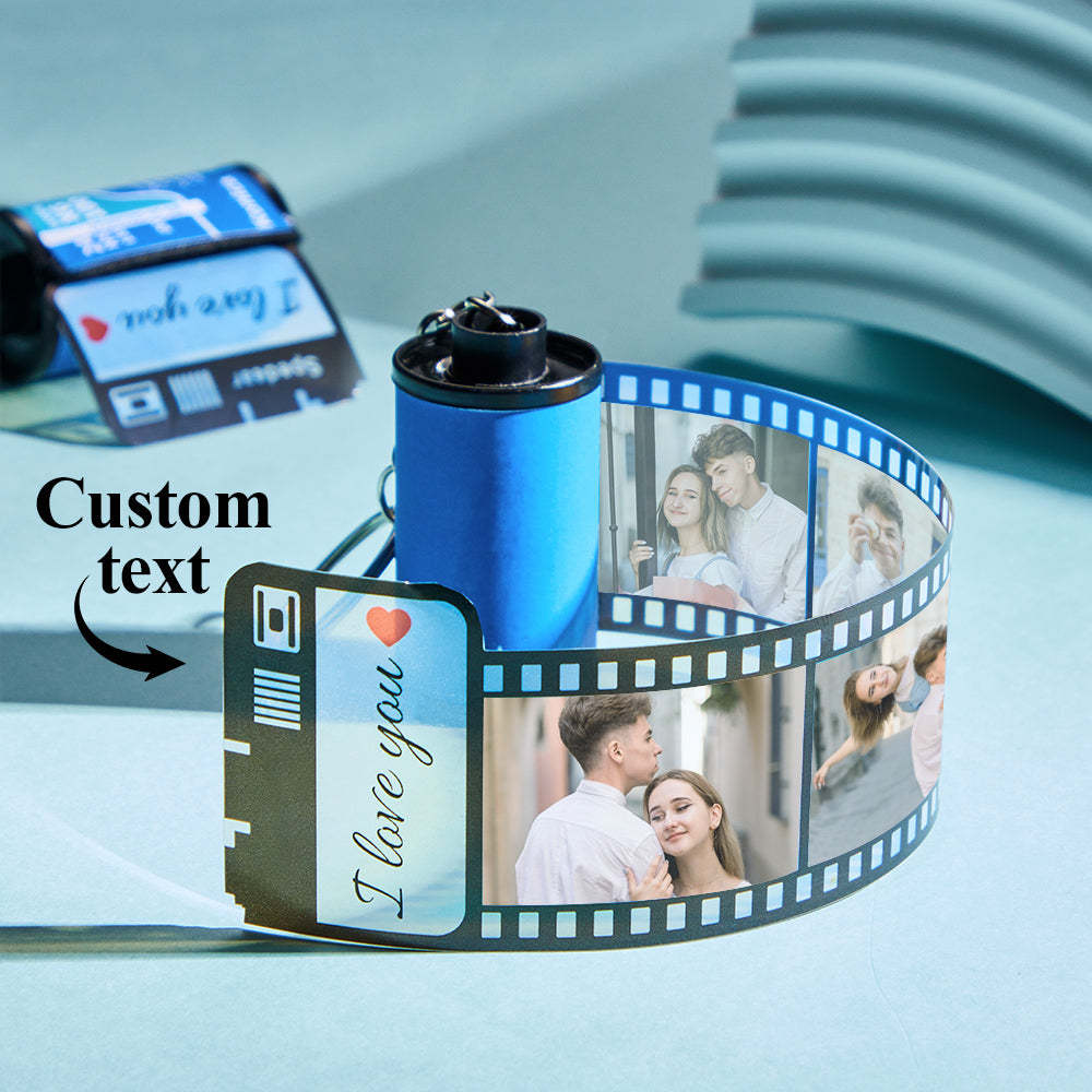 Custom Camera Roll Keychain Personalized Photo Engraved Film Roll Keychain Anniversary Gift - auphotoblanket