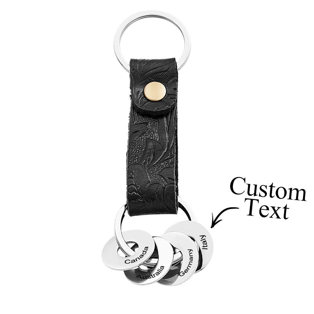 Personalized Traveler Keychain with Engraved Country Ring for Visited Countries Travel Keepsake Gift for Travel Lovers - auphotoblanket