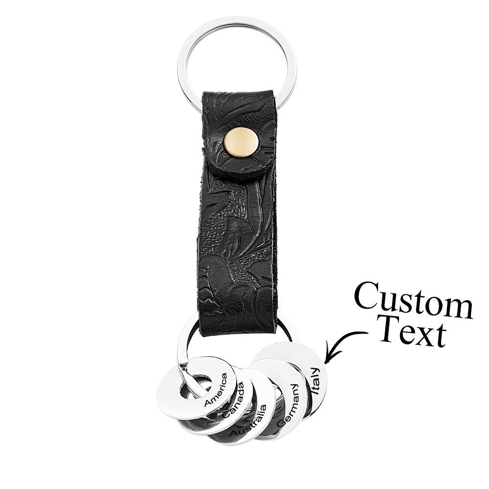 Personalized Traveler Keychain with Engraved Country Ring for Visited Countries Travel Keepsake Gift for Travel Lovers - auphotoblanket