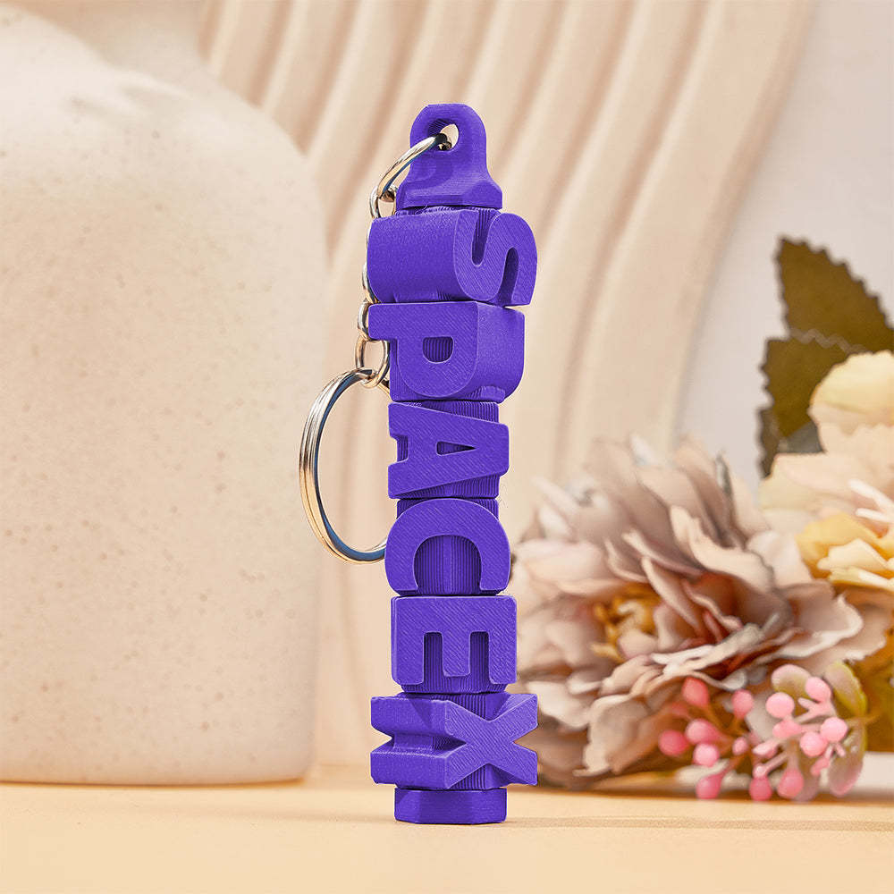 3D Printed Personalized Name Keychain Colorful Name Tags Personalized Gifts for Him - auphotoblanket
