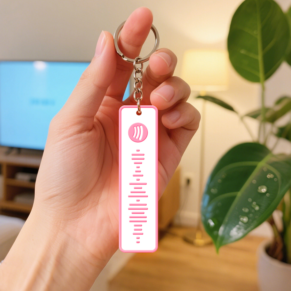 Custom Spotify Keychain Custom Color Combinations Personalized Music Keepsake - auphotoblanket