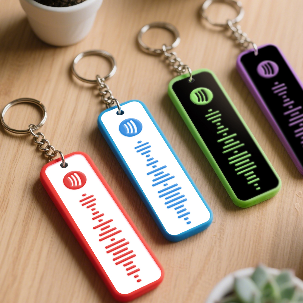 Custom Spotify Keychain Custom Color Combinations Personalized Music Keepsake - auphotoblanket