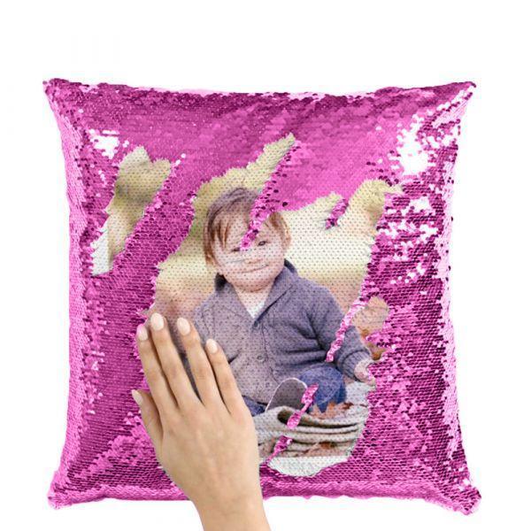 Full Printing Reversible Personalised Baby Pillow Photo Sequin Pillow 15.75" x 15.75"