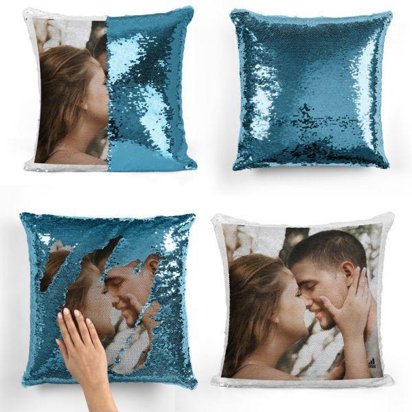 Personalised Photo Sequin Pillow Full Printing Reversible Pillow 15.75" x 15.75"