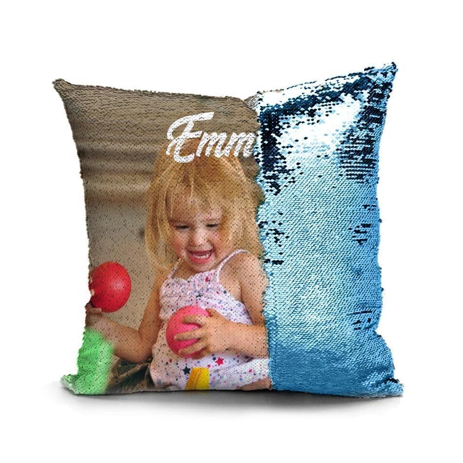 Full Printing Reversible Personalised Baby Pillow Photo Sequin Pillow 15.75" x 15.75"