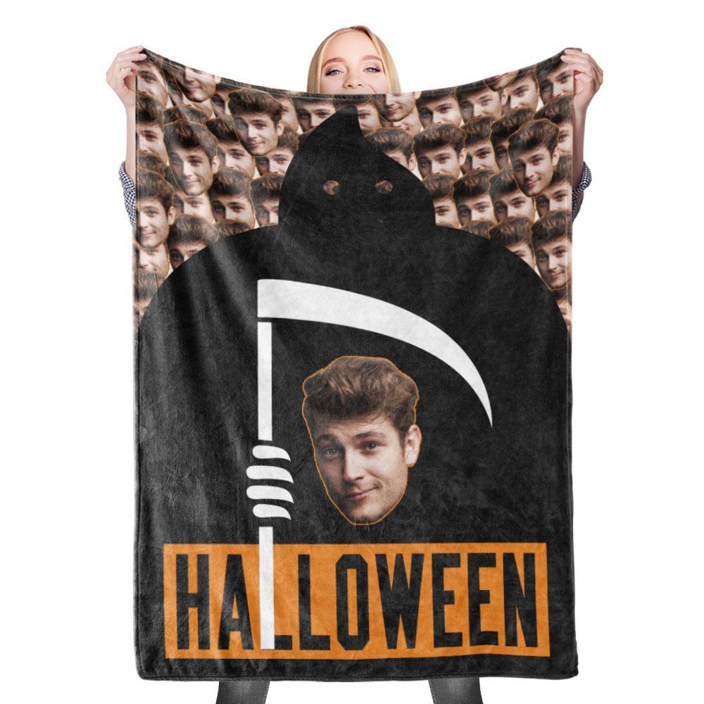 Photo Blankets Custom Blankets Halloween Face Fleece Blanket