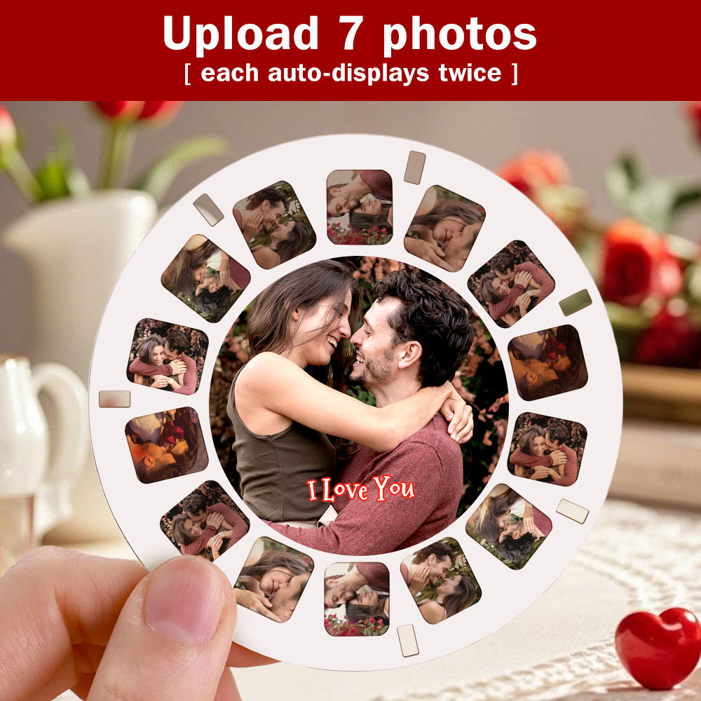 Custom Upgrade 3D Viewfinder and Reel – Personalized Gift with your own photos Text and Photo Viewer Multiple Films Available Valentine's Day Gifts - auphotoblanket