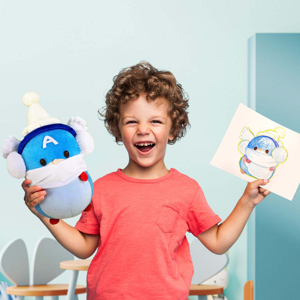 Custom Plush from Drawing, Custom and Personalized Stuffed Animal Plush Gift for Children - auphotoblanket