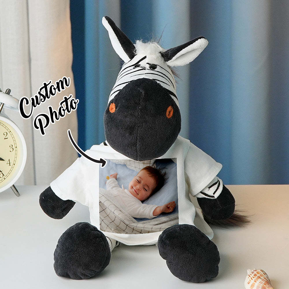Personalized Animal Plush Stuffed Toy Birth Announcement Gift for Baby Shower - auphotoblanket