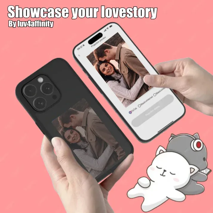 Personalized Custom Phone Case with E Ink Display Special Gift Idea Unique DIY Design - auphotoblanket