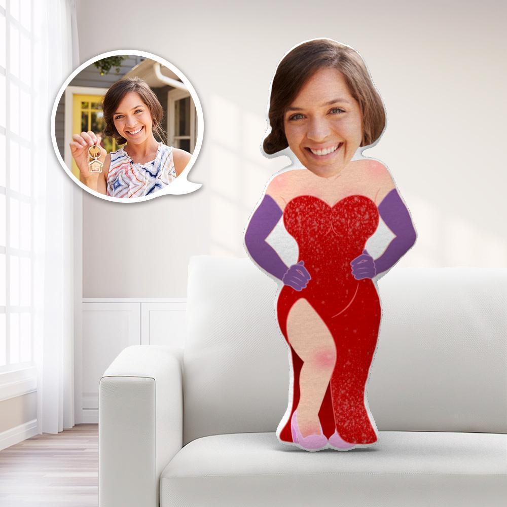 My Face Pillow Custom Pillow Face Body Pillow Personalised Photo Pillow Gift Pillow Toy Red Gown Throw Pillow MiniMe Pillow