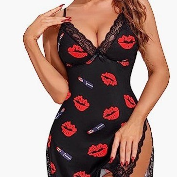 Women’s Lace Trim Modal Nightgown with Side Slit – Sexy Cami Sleep Dress, Cozy Nightwear – Ideal Valentine’s Day Gift - auphotoblanket