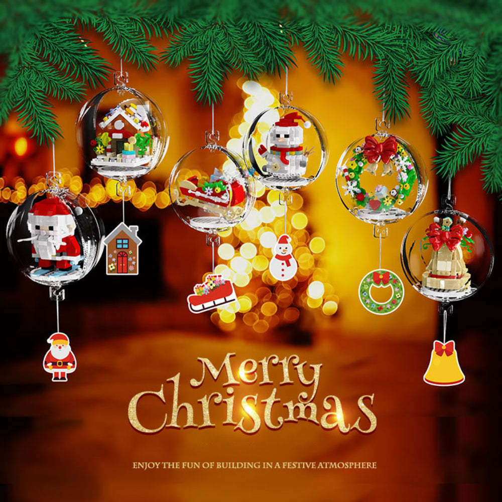 Christmas Building Block Ornament Christmas Block Balls Gift for Kids - auphotoblanket