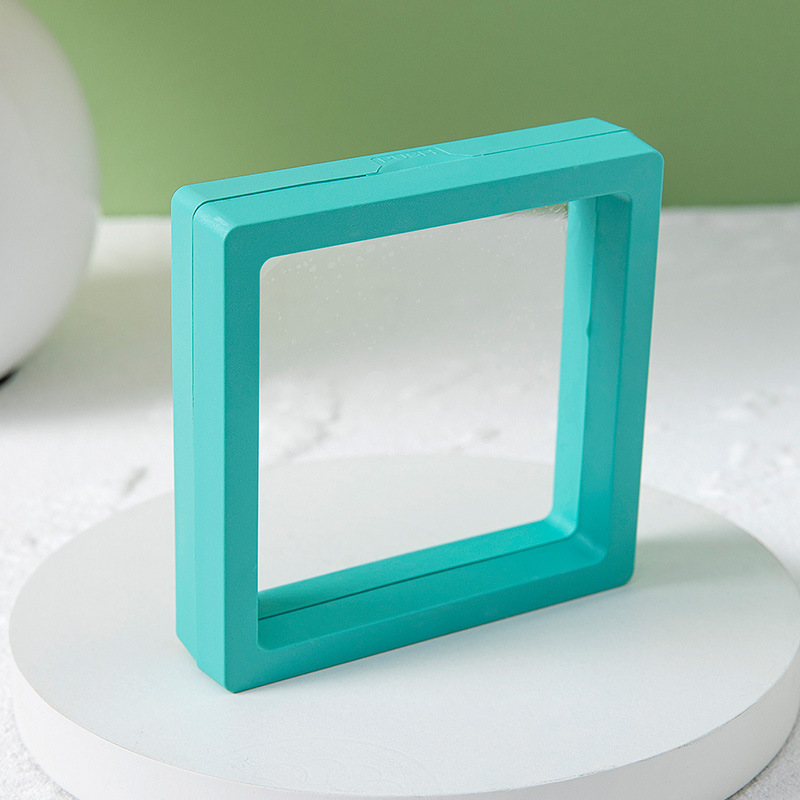 Transparent Pe Film Display Box Suspension Gift Box Film Storage Box Lake Blue 9*9*2cm - auphotoblanket
