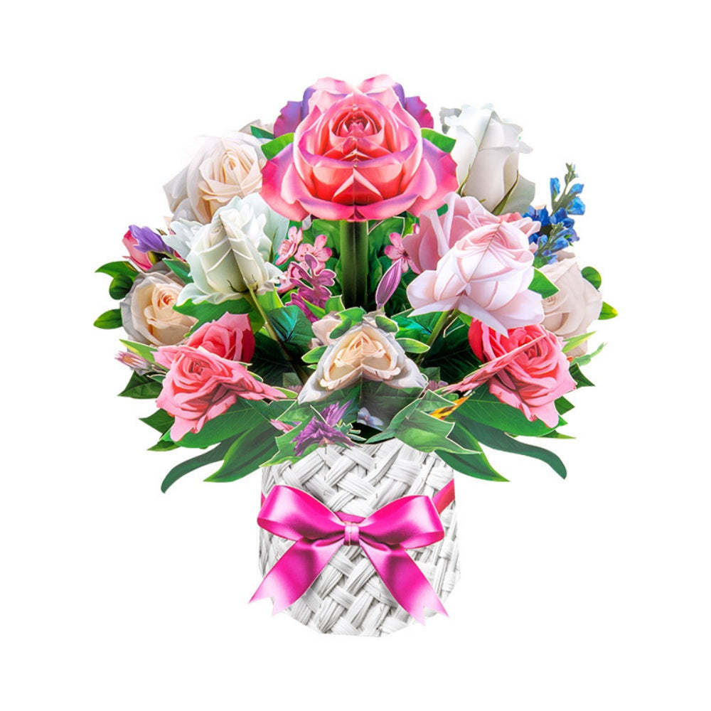 3D Greeting Card Flower Bouquet Card Mother's Day Gifts for Mum - auphotoblanket