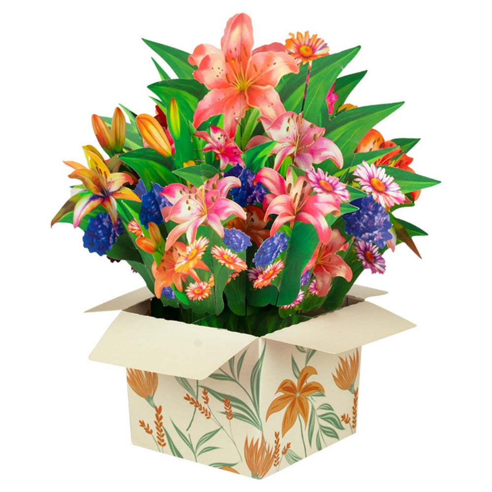 Flower Bouquet Card 3D Greeting Card Mother's Day Gifts for Mum - auphotoblanket