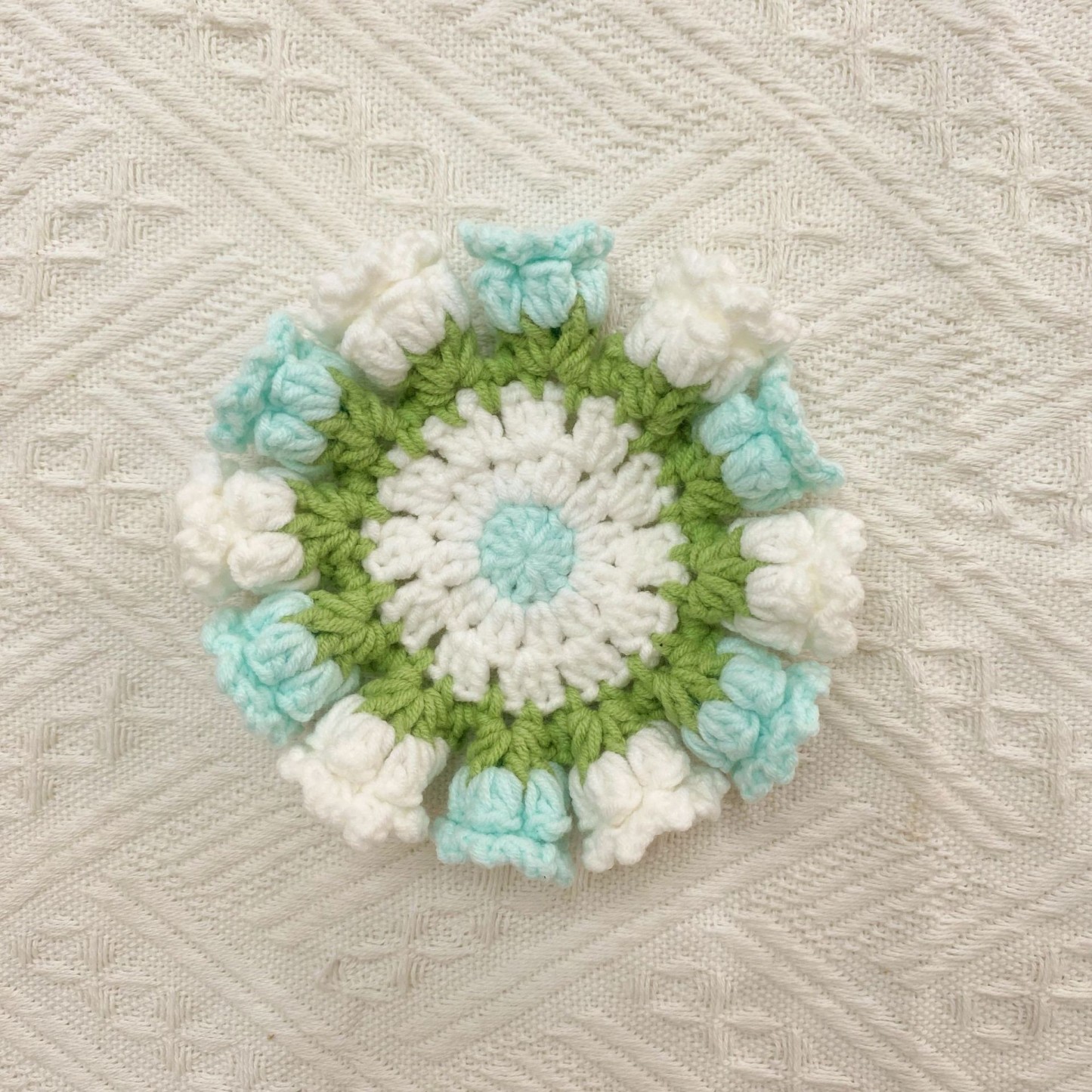 Handmade Crochet Lily of the Valley Coaster Set with Transformable Floral Design Eco-Friendly Home Decor Unique Gift for Mom - auphotoblanket