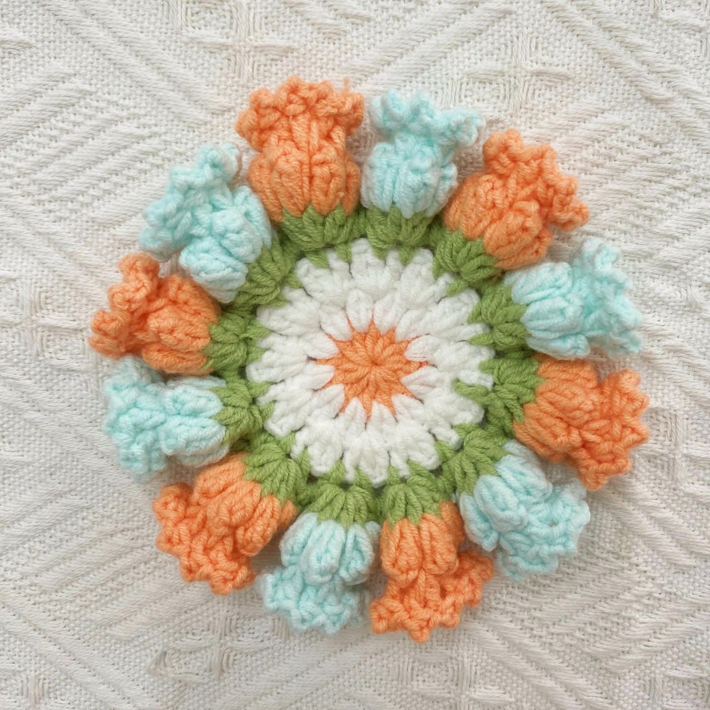 Handmade Crochet Lily of the Valley Coaster Set with Transformable Floral Design Eco-Friendly Home Decor Unique Gift for Mom - auphotoblanket