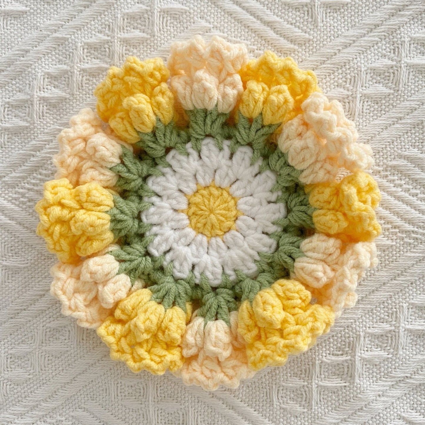 Handmade Crochet Lily of the Valley Coaster Set with Transformable Floral Design Eco-Friendly Home Decor Unique Gift for Mom - auphotoblanket