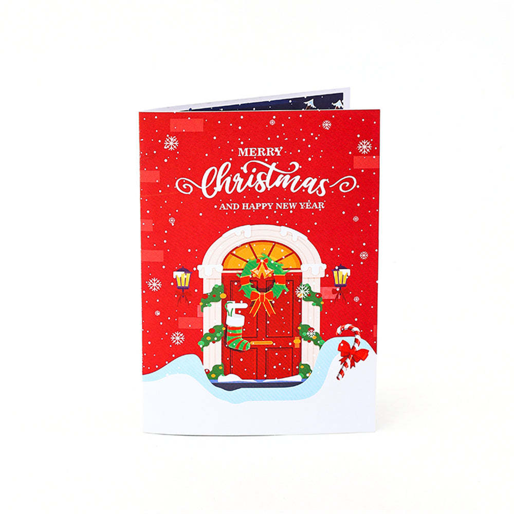Christmas 3D Pop Up Card Christmas House Greeting Card - auphotoblanket