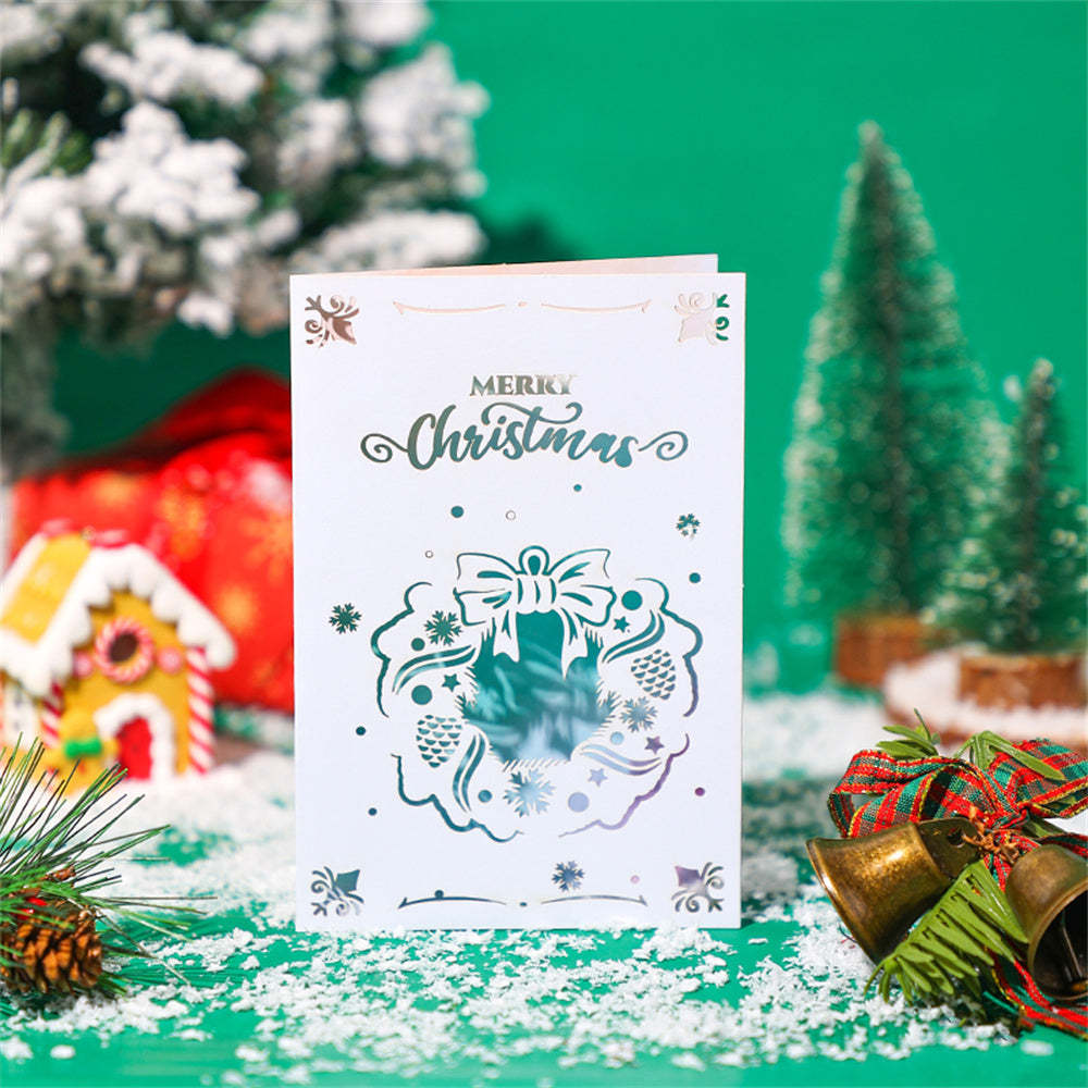 Christmas 3D Pop Up Card Hollow Christmas Greeting Card - auphotoblanket