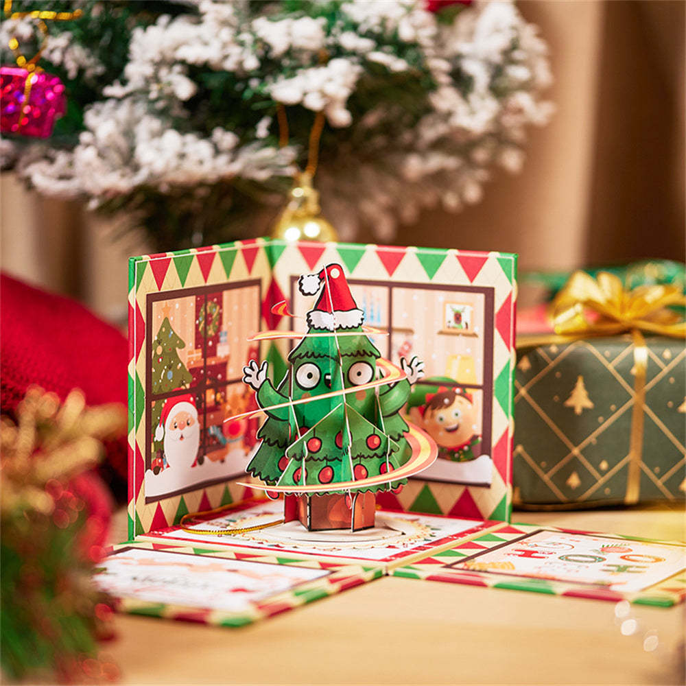 Christmas 3D Pop Up Card Christmas Surprise Exploding Box Greeting Card - auphotoblanket