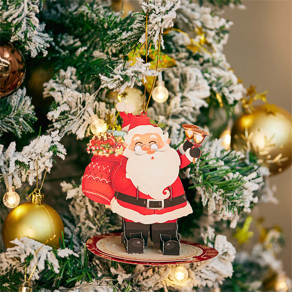 Christmas 3D Pop Up Card Santa Ornament Greeting Card - auphotoblanket