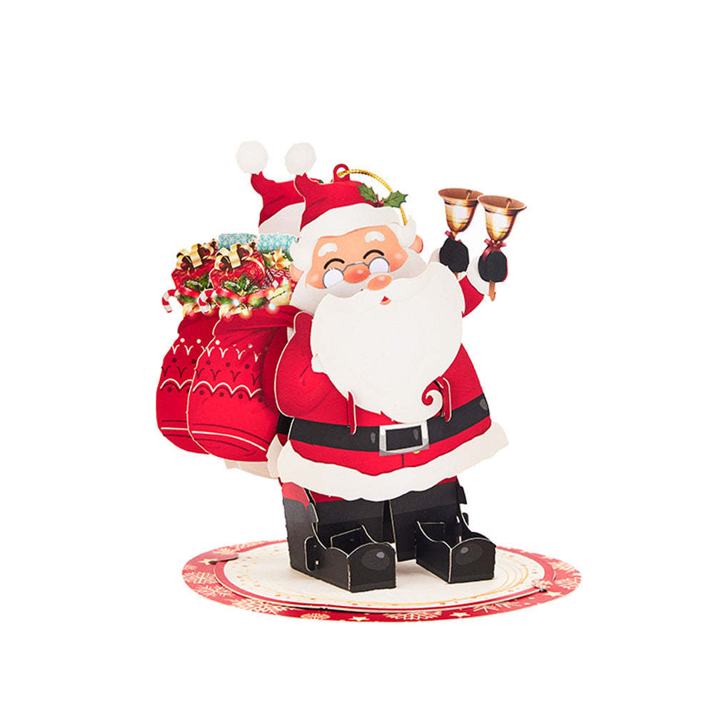 Christmas 3D Pop Up Card Santa Ornament Greeting Card - auphotoblanket